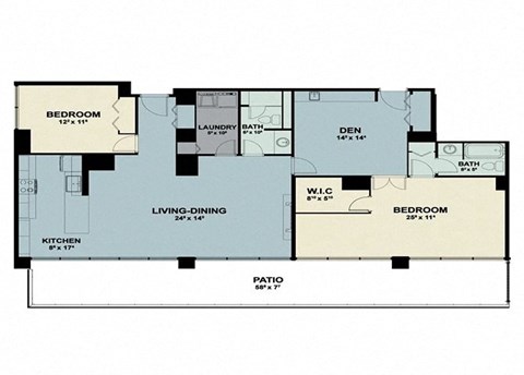 the floor plan of a bedroom floor plan with bedrooms and a living room